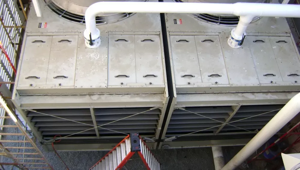 AC unit being installed