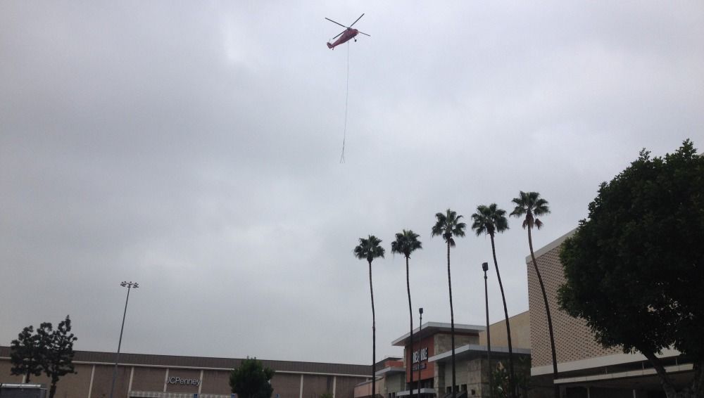Helicopter working on site