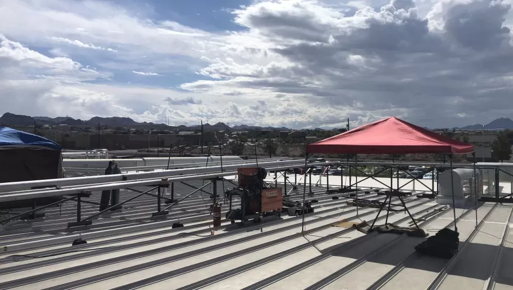 AC system being installed