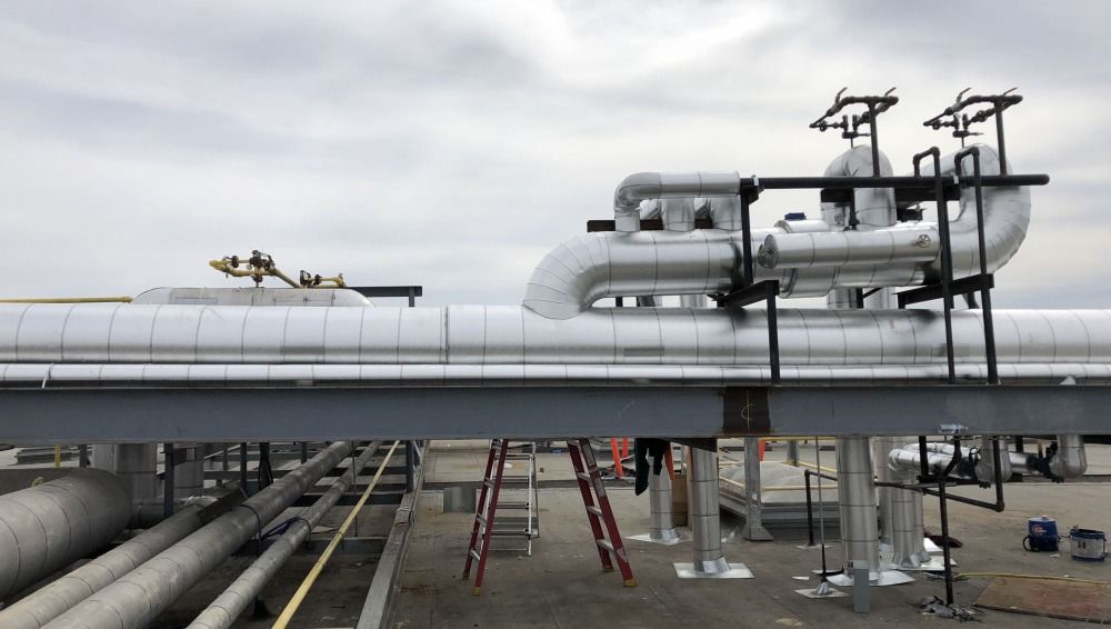 Outdoor AC pipes