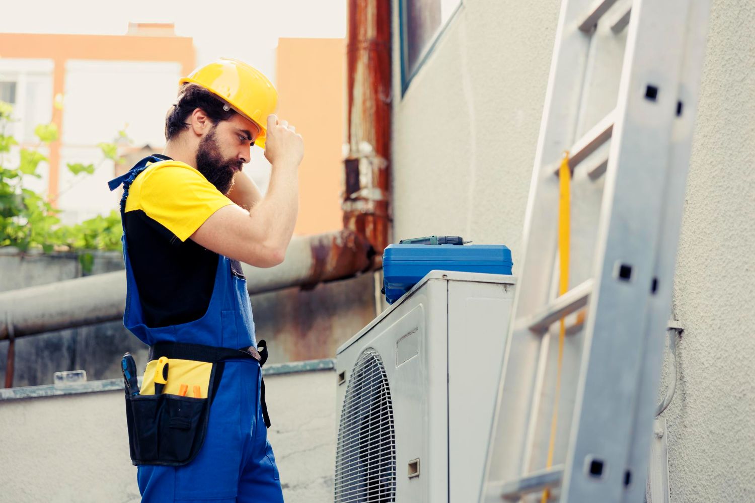 Man working on HVAC