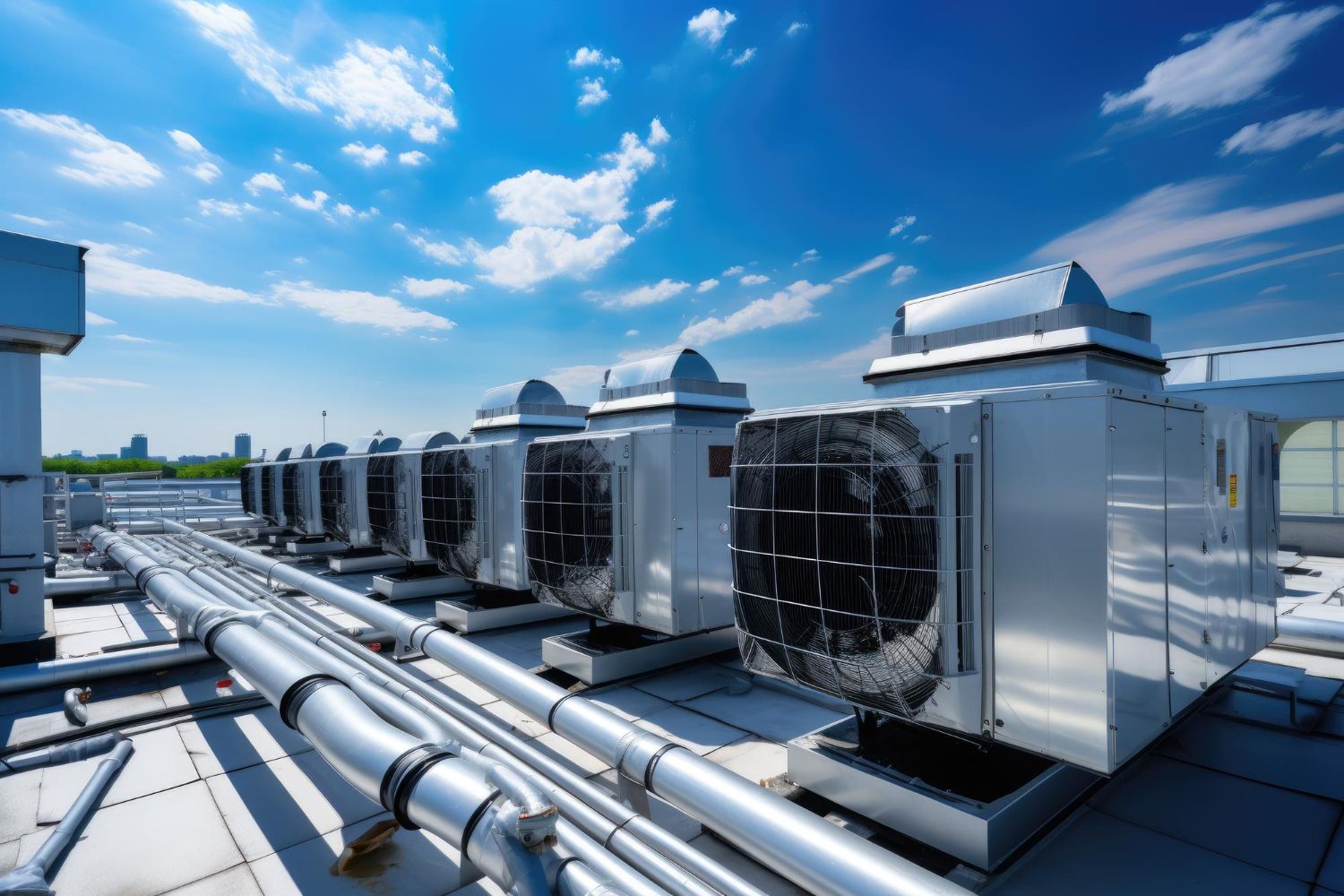 HVAC systems on a roof